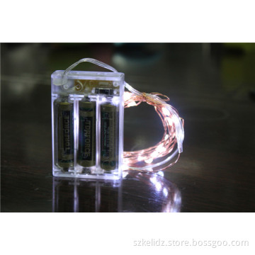 Hot Selling Wholesale Battery Power 3m Long 30 LED Indoor Decoration Christmas Silver LED String Bright Blue Light